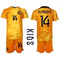 Maglie da calcio Olanda Davy Klaassen #14 Prima Maglia Bambino Mondiali 2022 Manica Corta (+ Pantaloni corti)